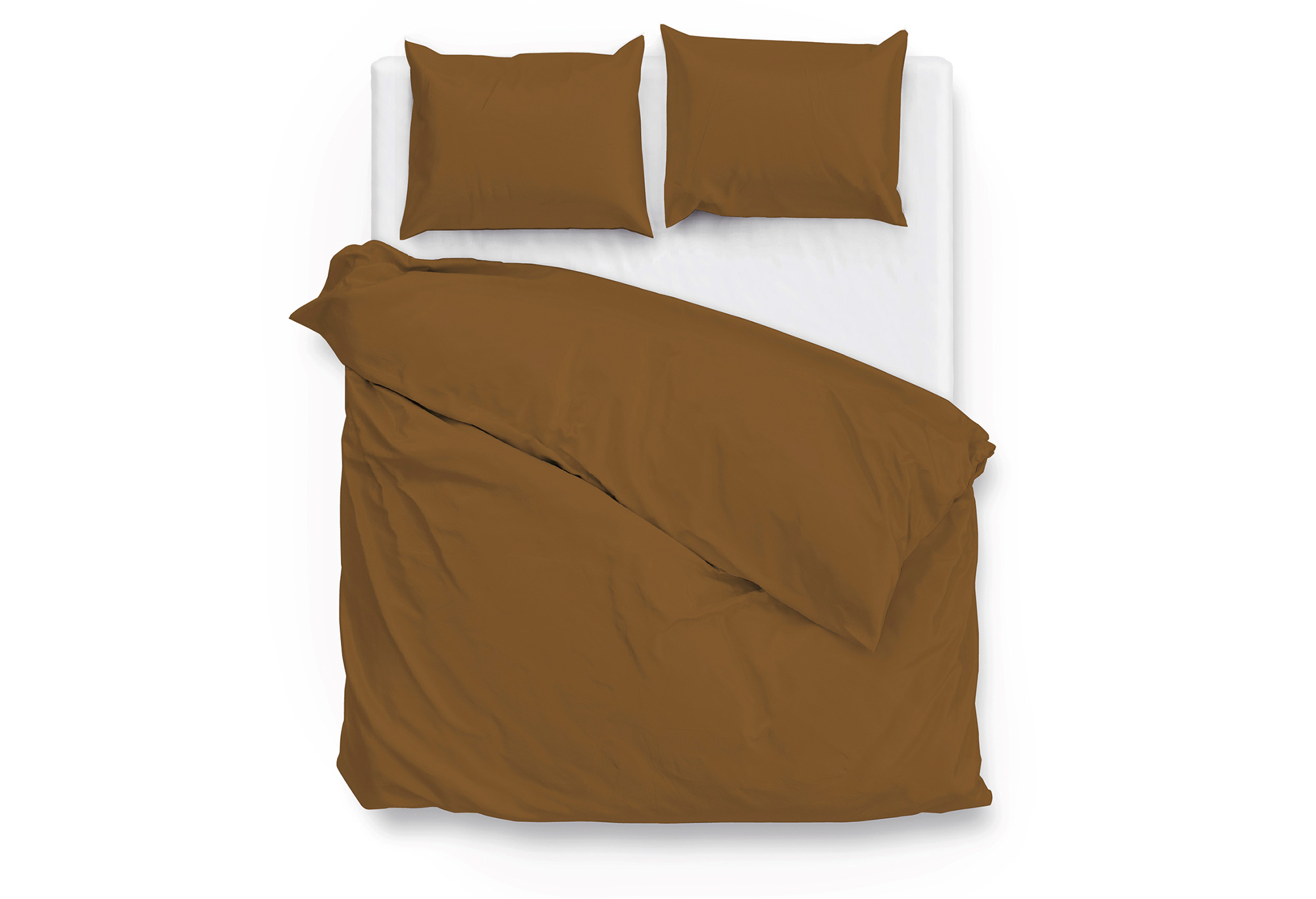 Zo!Home Satinado Dekbedovertrek Cognac Brown