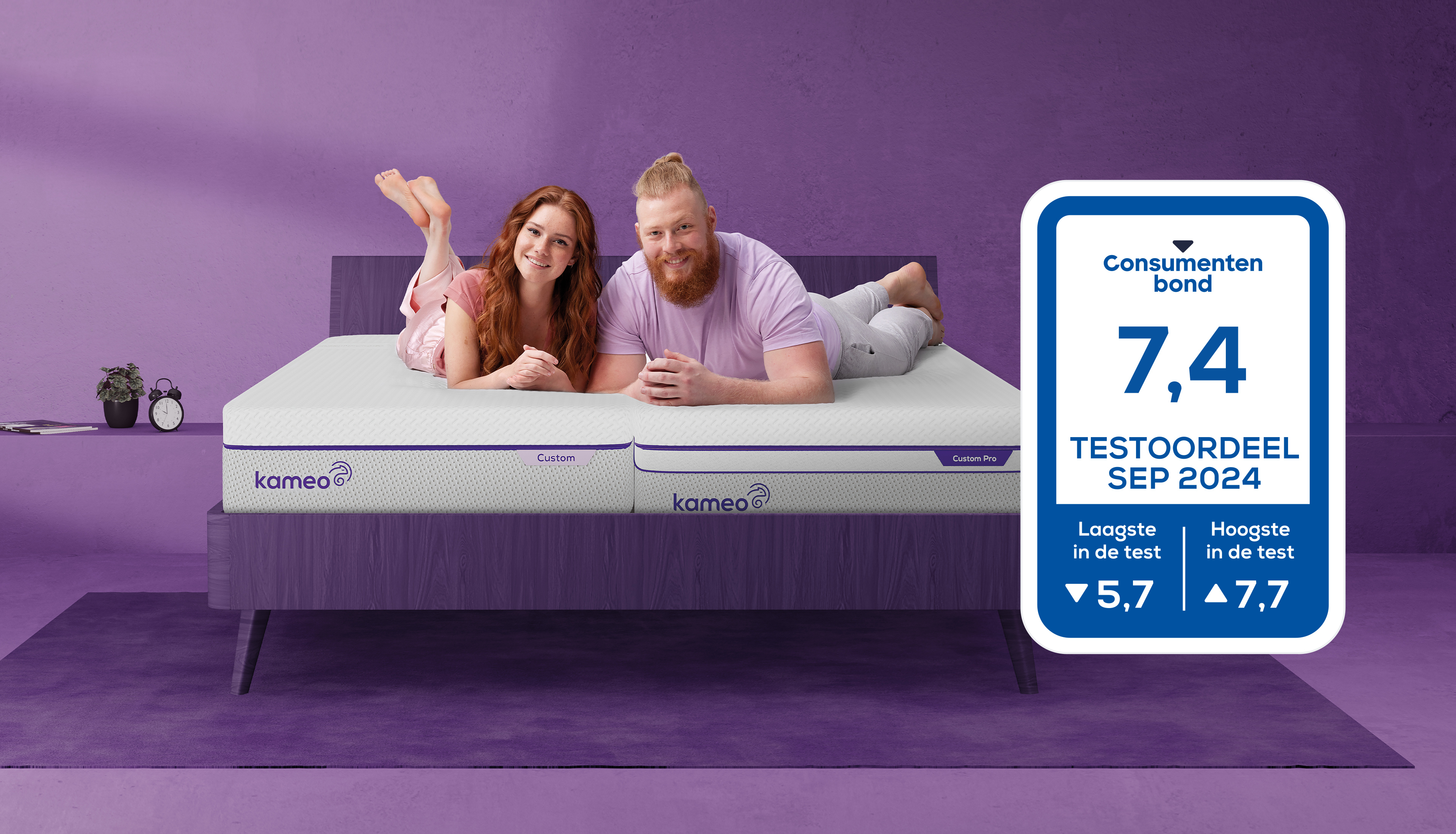 Ons KAMEO Custom Aanpasbaar Matras scoort een 7,4!